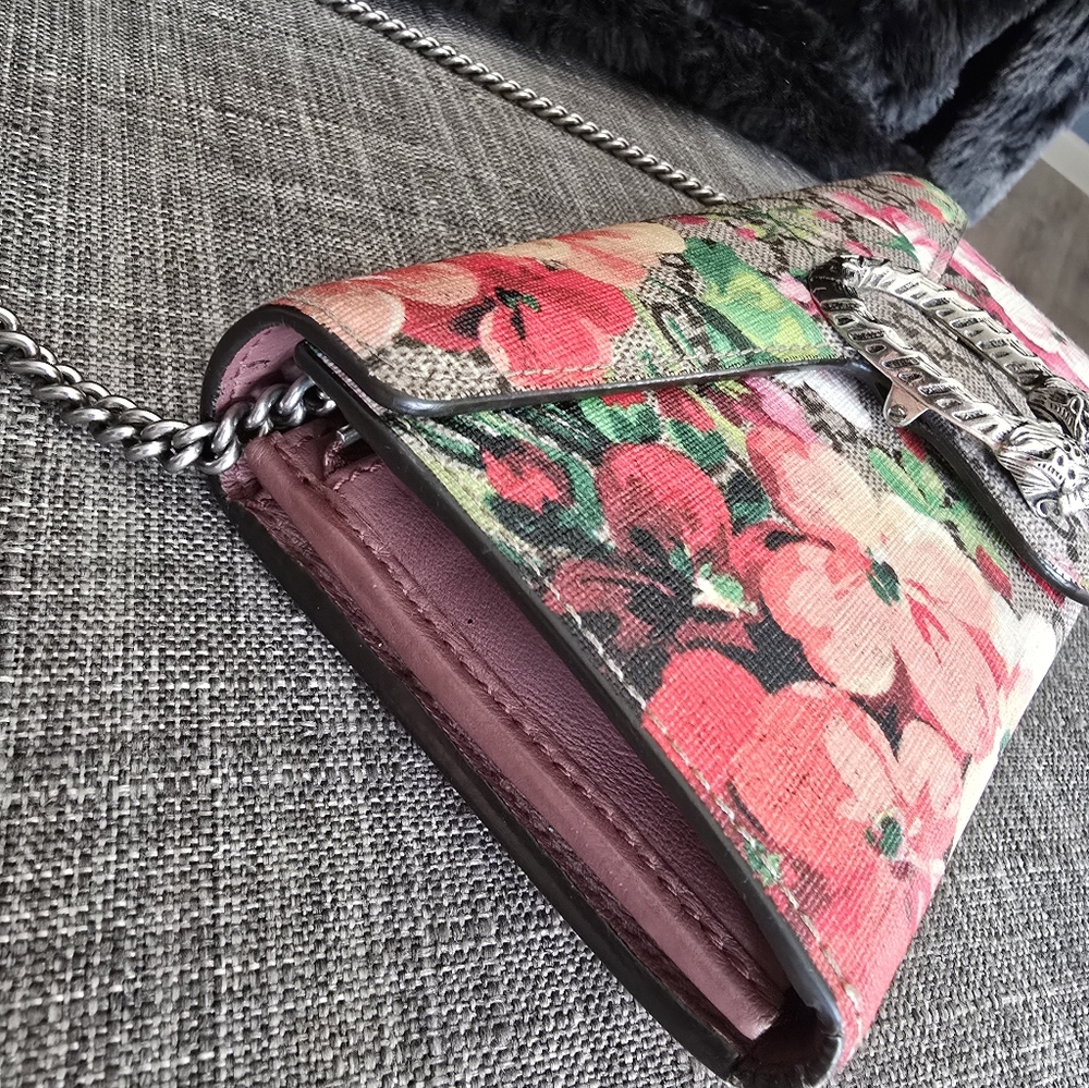 Authentic Gucci Dionysus Wallet On Chain  Blooms Floral Print GG Coated Canvas - Picture 4 of 16